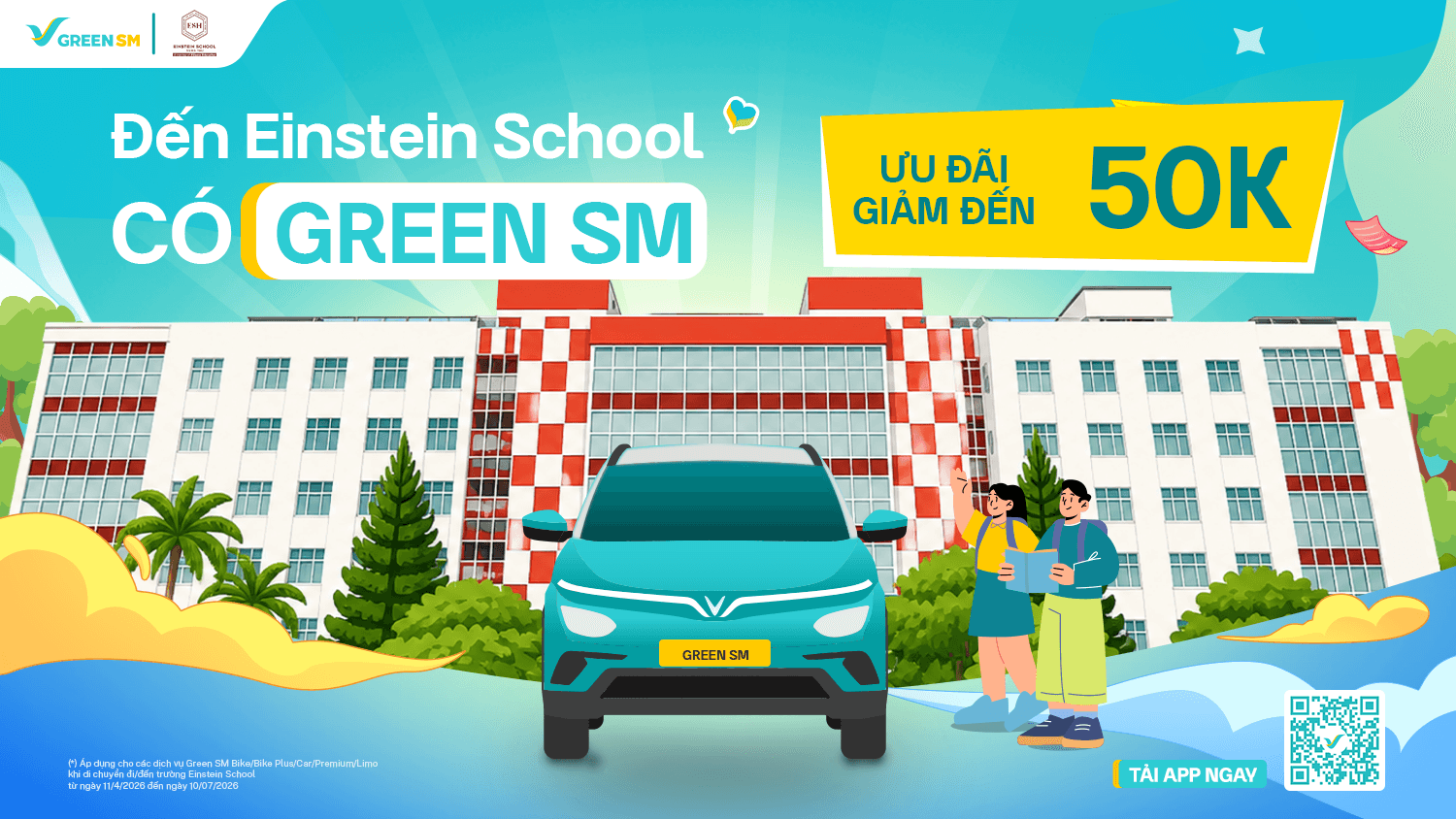 Green SM hợp tác cùng Einstein School - Ưu đãi di chuyển dành cho phụ huynh và học sinh