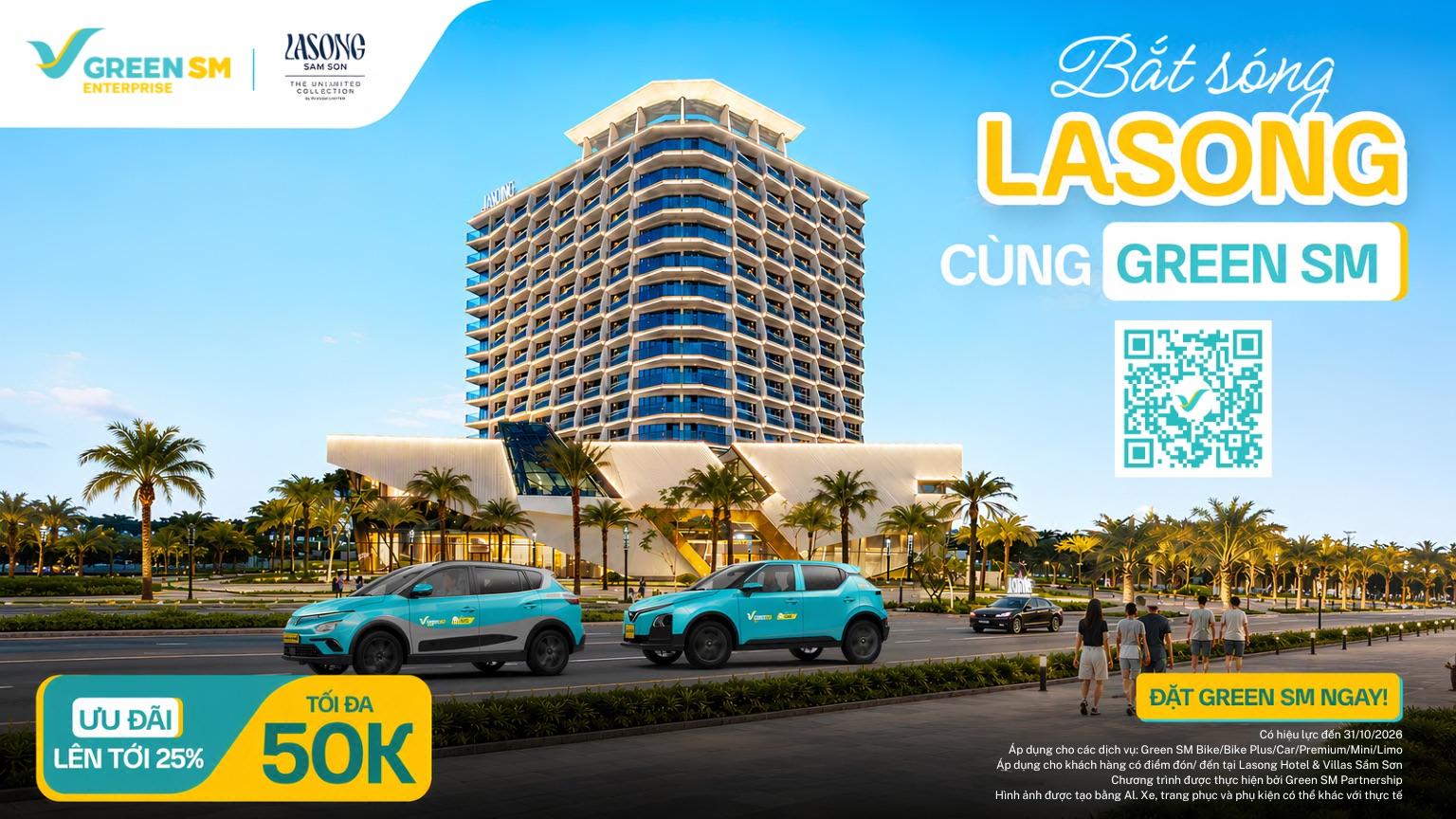 Green SM hợp tác cùng Lasong Hotel & Villas Sầm Sơn – Ưu đãi di chuyển lên đến 25%