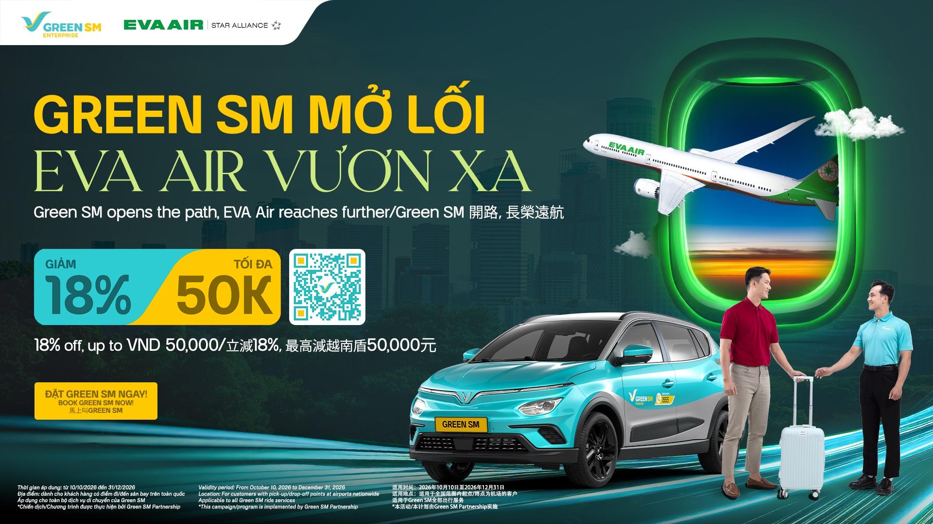 Green SM cùng EVA Air, nối trời xanh vươn xa