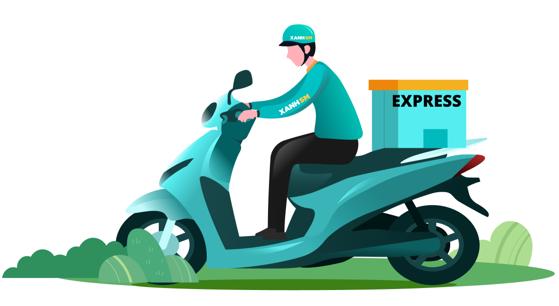 Tài xế Green SM Bike với xe máy điện